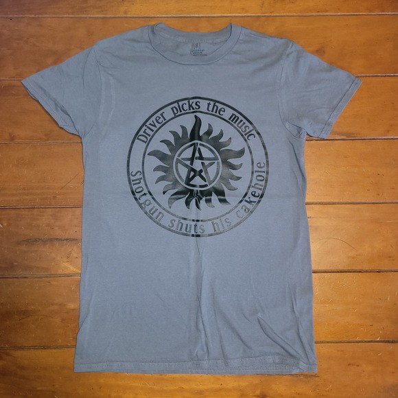 Supernatural T Shirt Driver Picks the Music Shotgun Graphic Tee - Picture 1 of 1